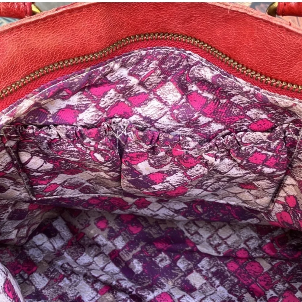 Elliott Lucca Red Distressed Italian Tuscany Leather Satchel Crossbody - Image 11