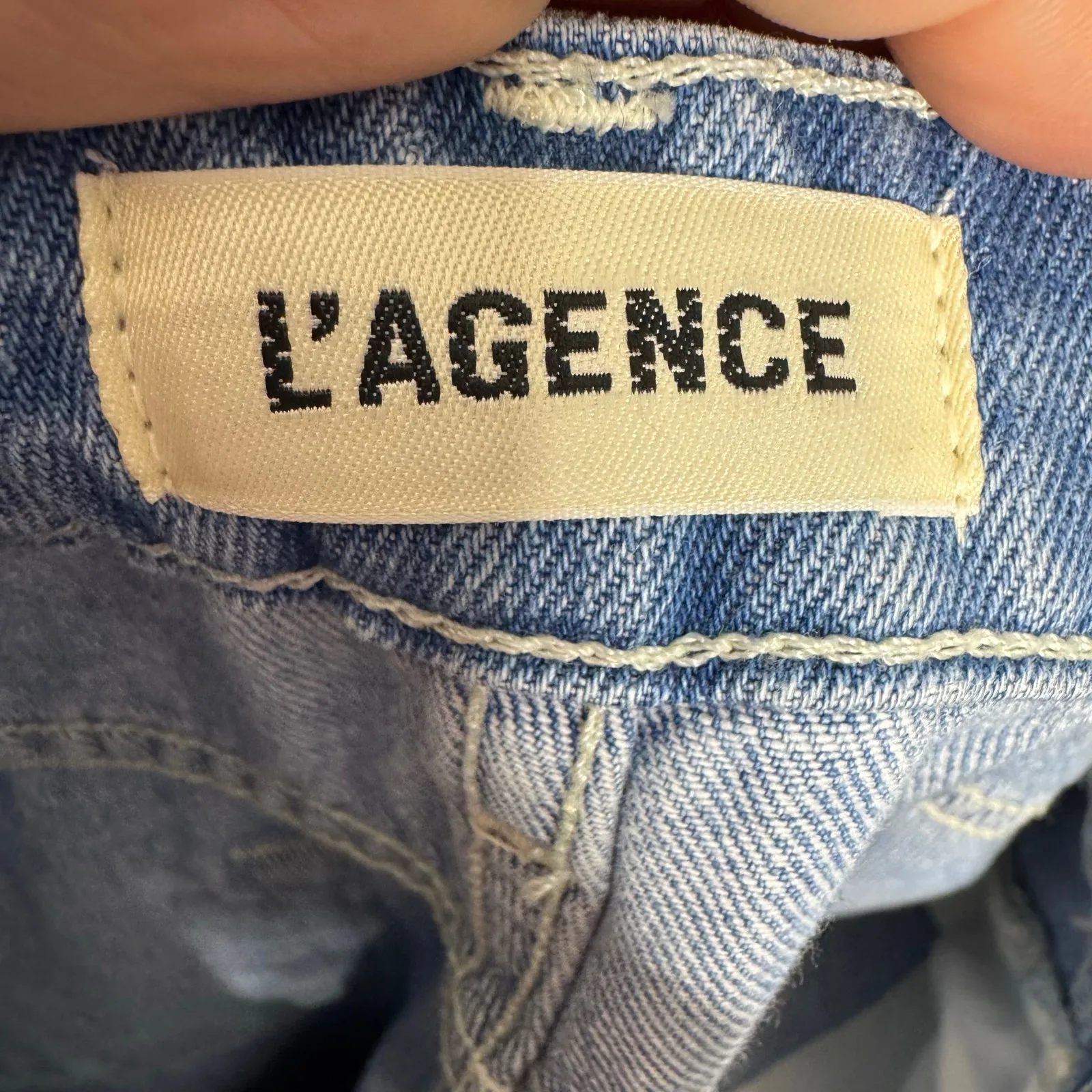 L’AGENCE June Ultra High Rise Straight Leg Jeans Size 31 Medium Wash - Image 5