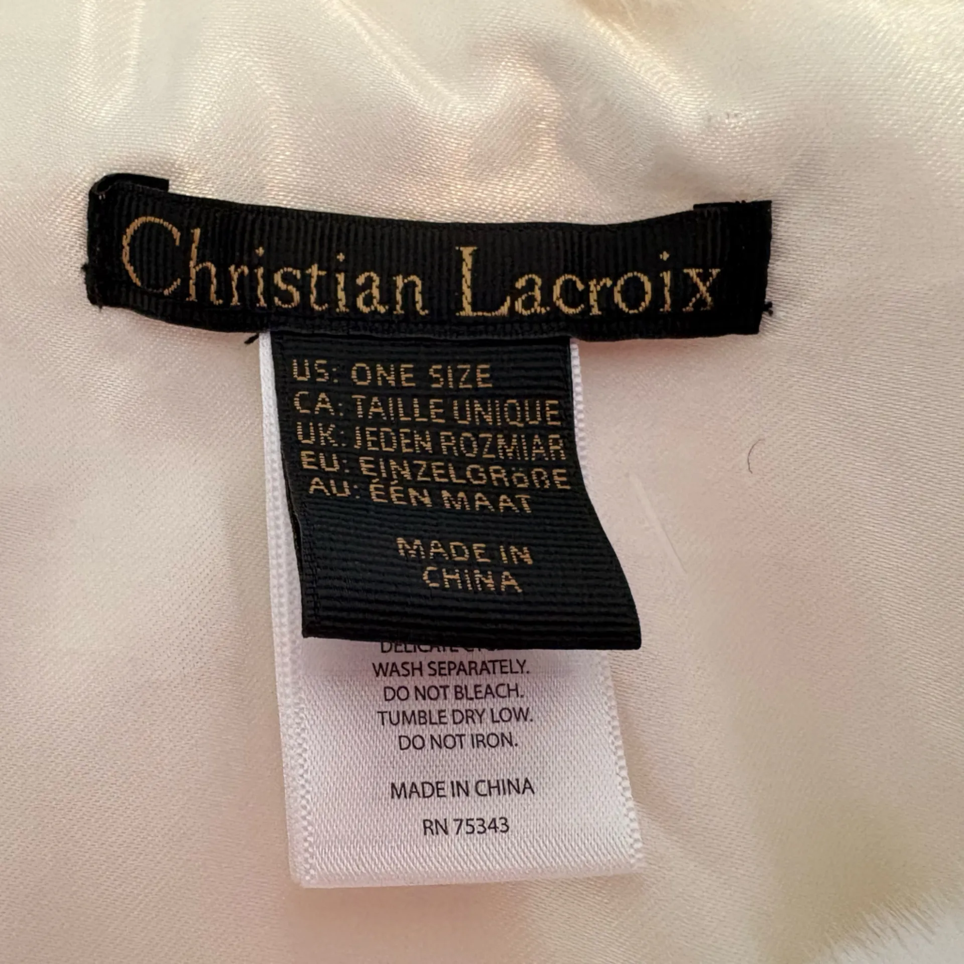 Christian Lacroix Faux Fur Stole Bridal Wrap Broach Shrug Shawl - Image 3