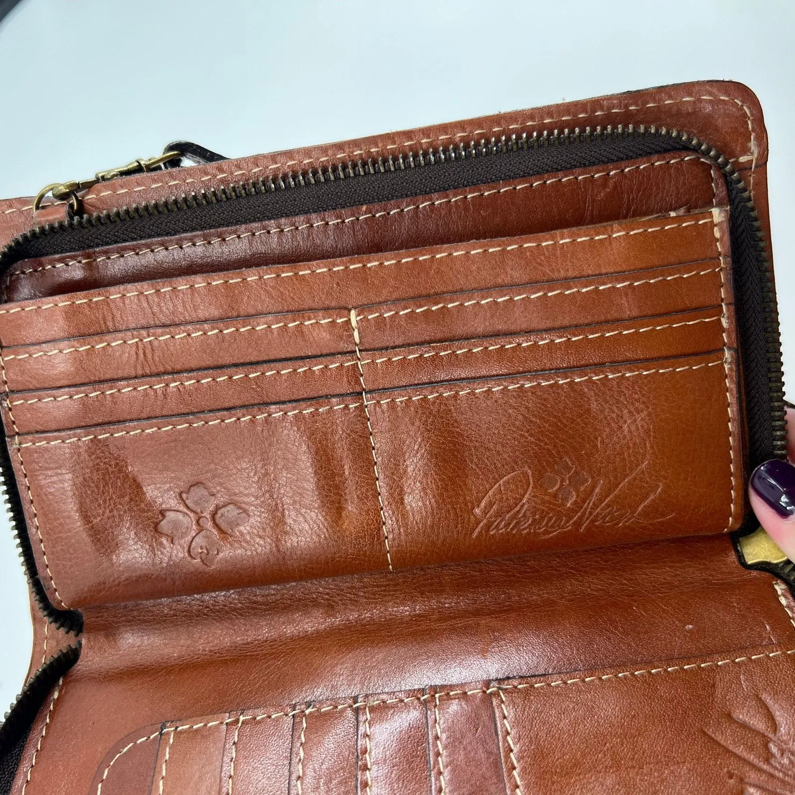 Patricia Nash Azario Crossbody Organizer Wallet floral crossbody leather bag - Image 9