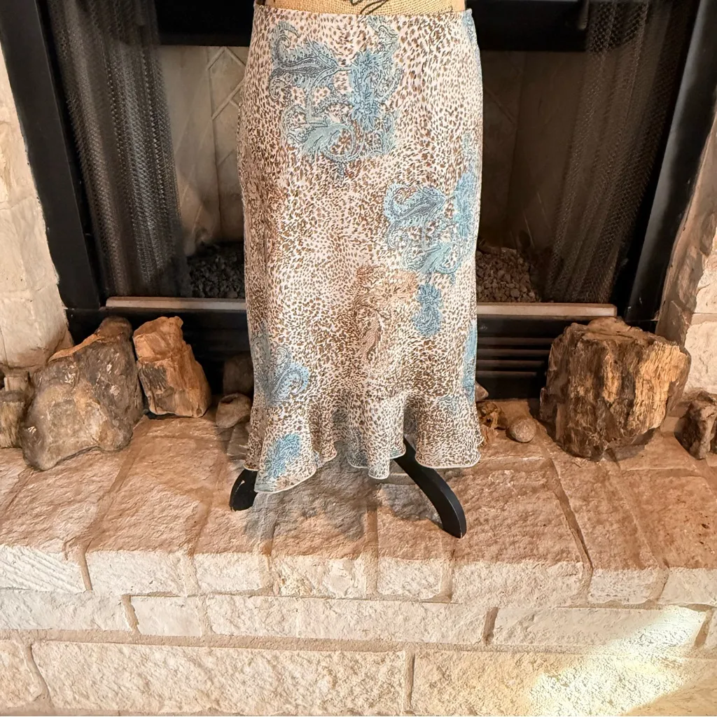 A. Byer Blue and Brown High Low Skirt - Image 9