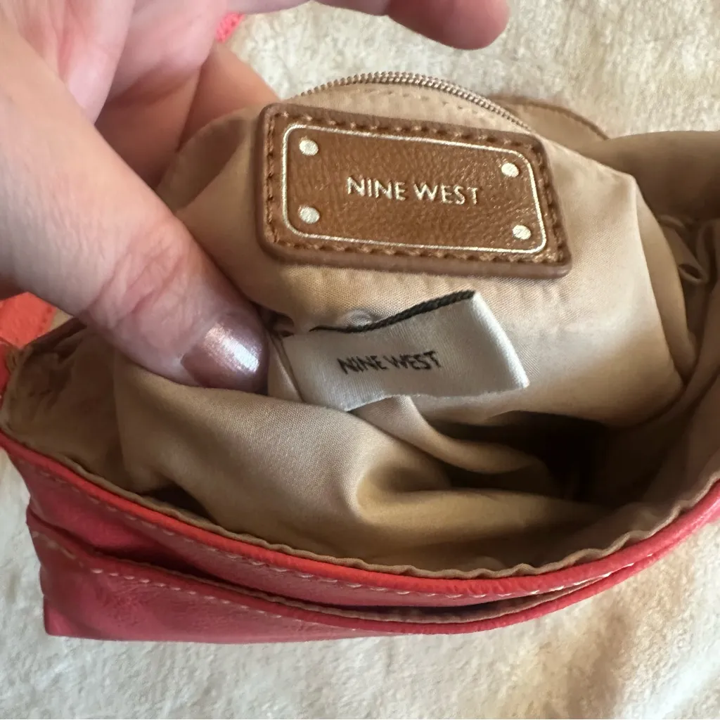 Nine West Crossbody Bag Tangerine Faux Leather - Image 5