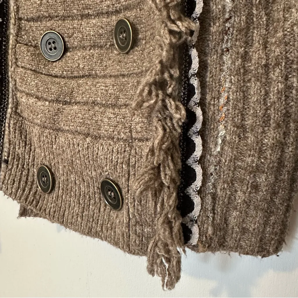 Free People Cuddle Bear Admiral Sweater Double Breasted Button Front Womens XS - Image 4