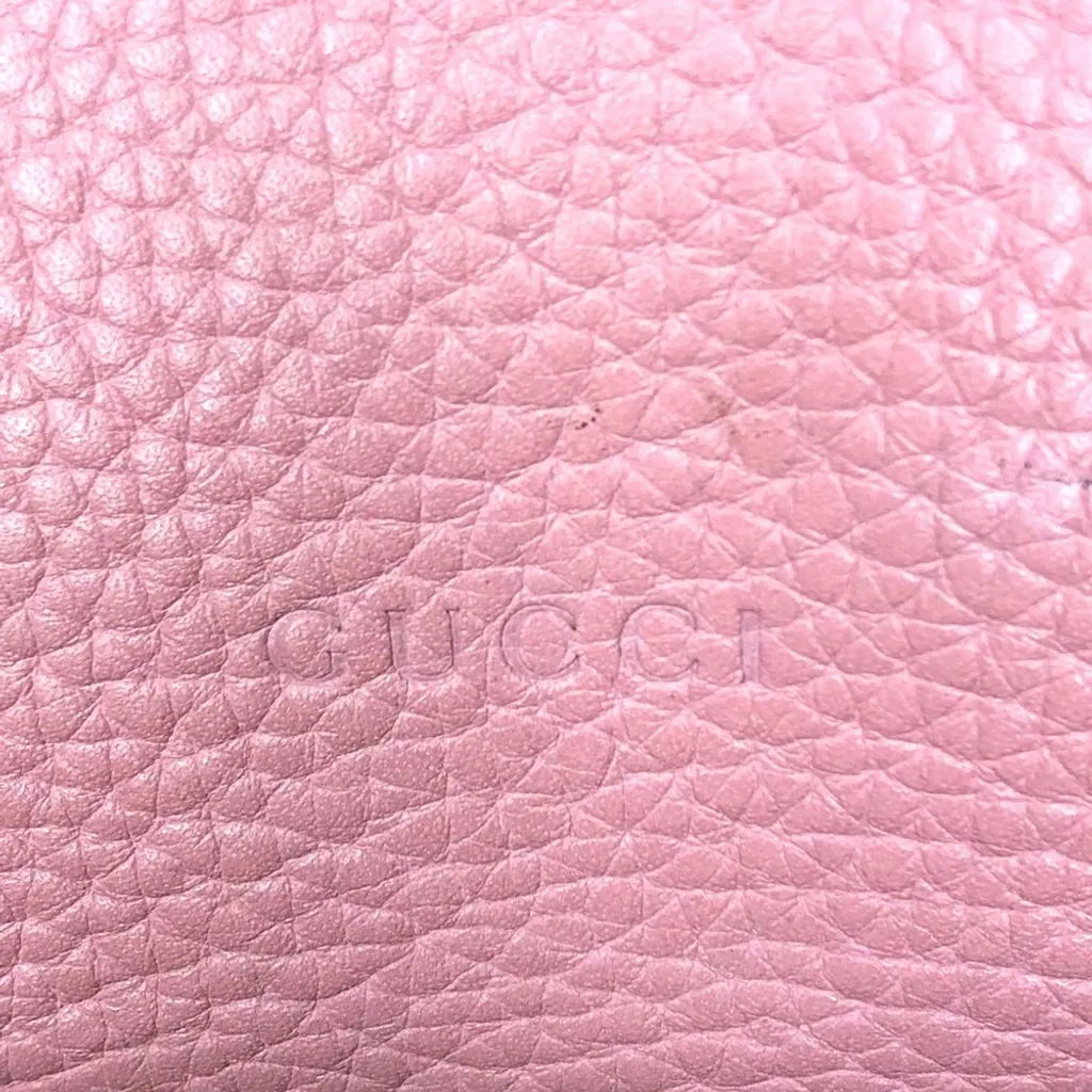 GUCCI Bamboo Turn-Lock Pink Leather Top Handle Front Flap Closure Shoulder Bag - Image 3