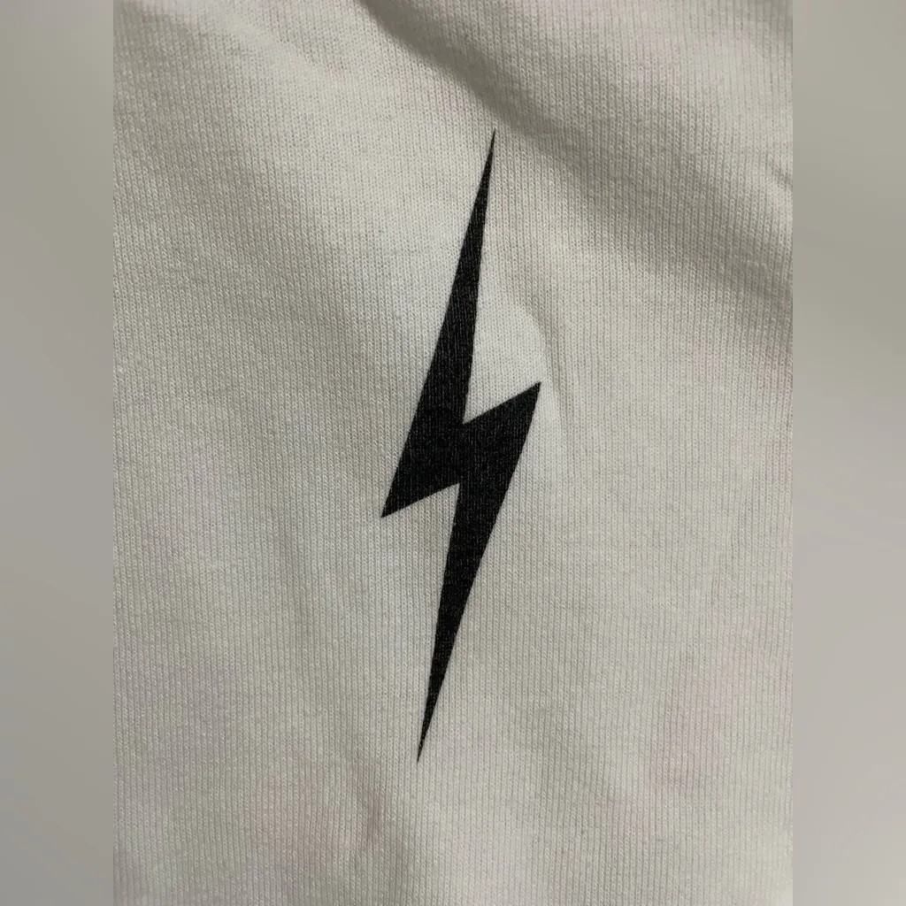 Aviator Nation Bolt 2 Cropped Sweatshirt White with Black Bolt Size S - Image 10