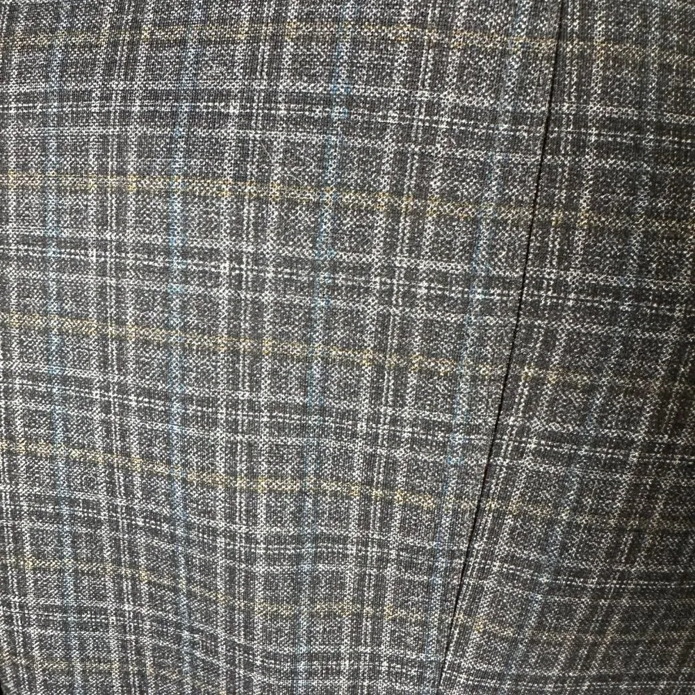 NORDSTROM Wit & Wisdom Plaid Grey Blue One Button Blazer Jacket Size Small - Image 7