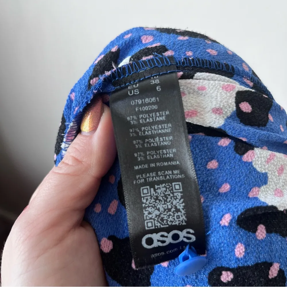 Bright Blue Cheetah Print Speckled Wide Leg Jumpsuit 6 - Image 6