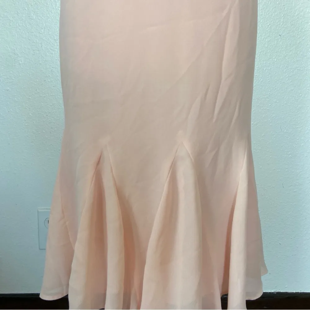 Vintage 70's Solid Pastel Pink Midi Skirt - Image 3