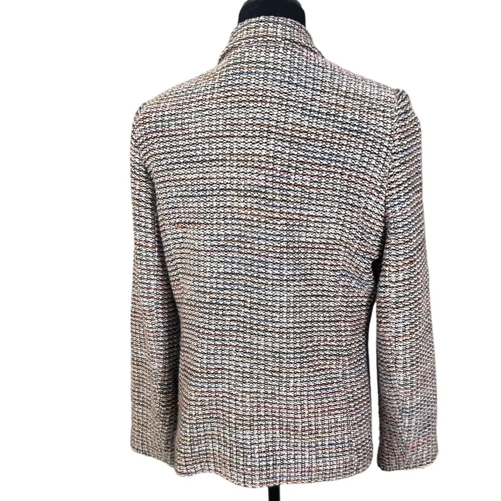Sag Harbor Multicolor Boucle Full Zip Jacket Blazer Women's Size 8 - Image 2
