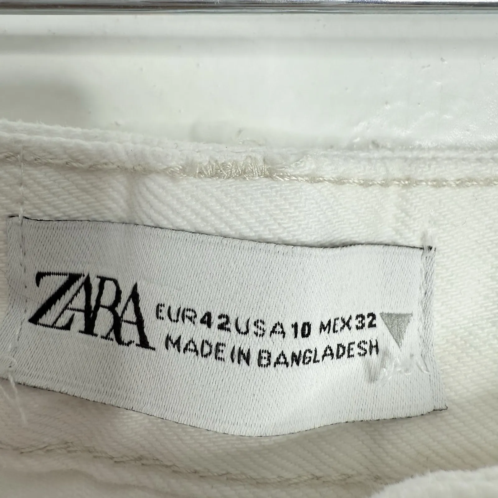 NWT Zara Split Straight Jeans In Off White Size 10‎ - Image 11