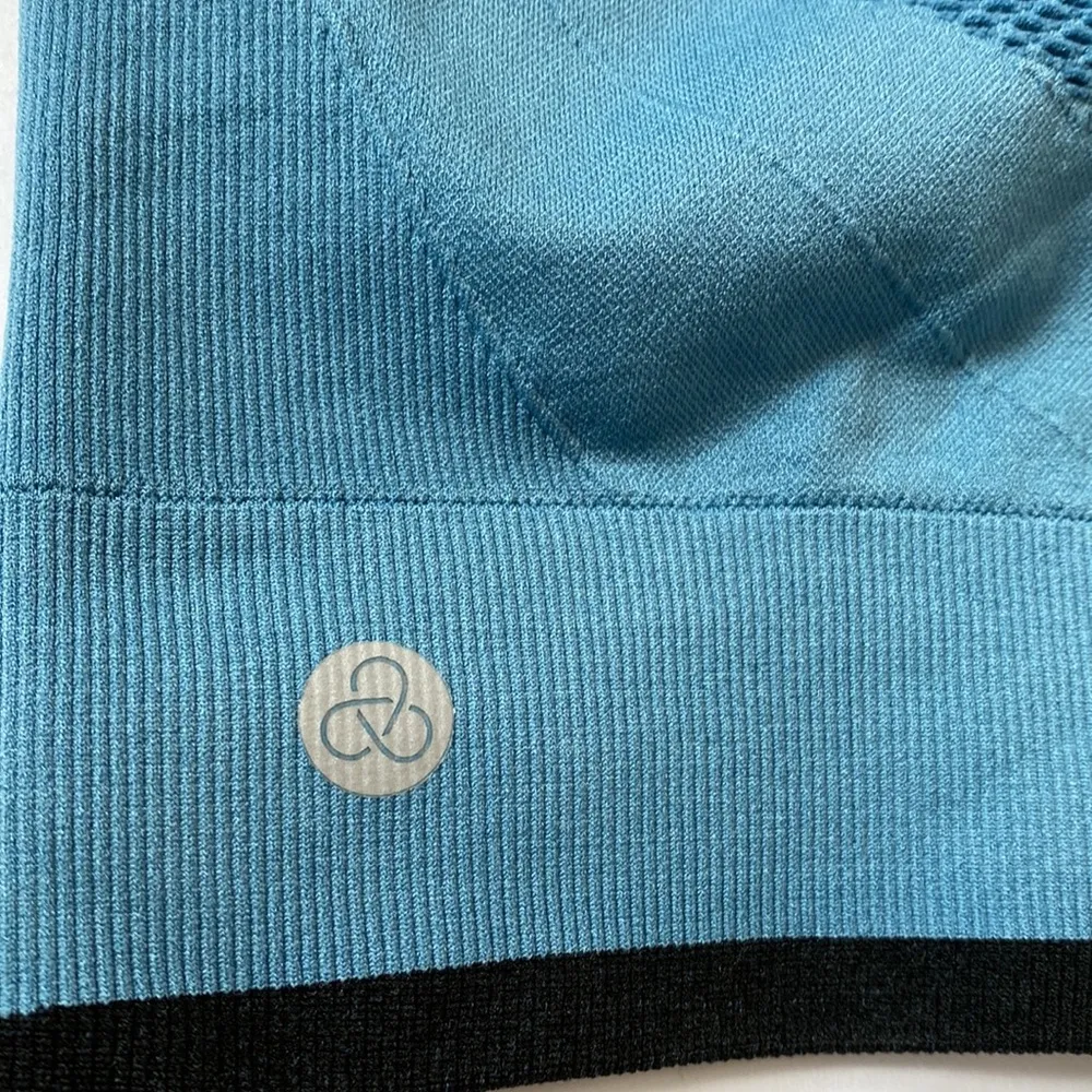 Zella blue mesh detail sports bra size small - Image 5