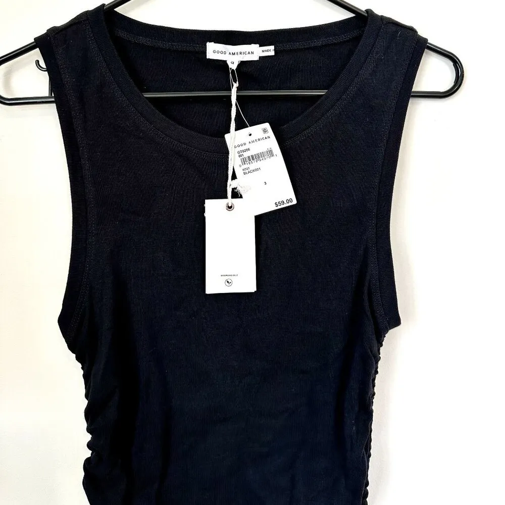Good American NWT  Black Rouched Tank - Size 3 (Large) - Image 3