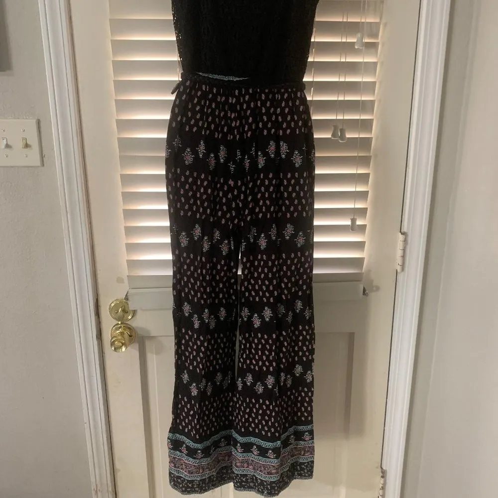 As U Wish / S / Black Crochet Floral Jumpsuit - Image 8