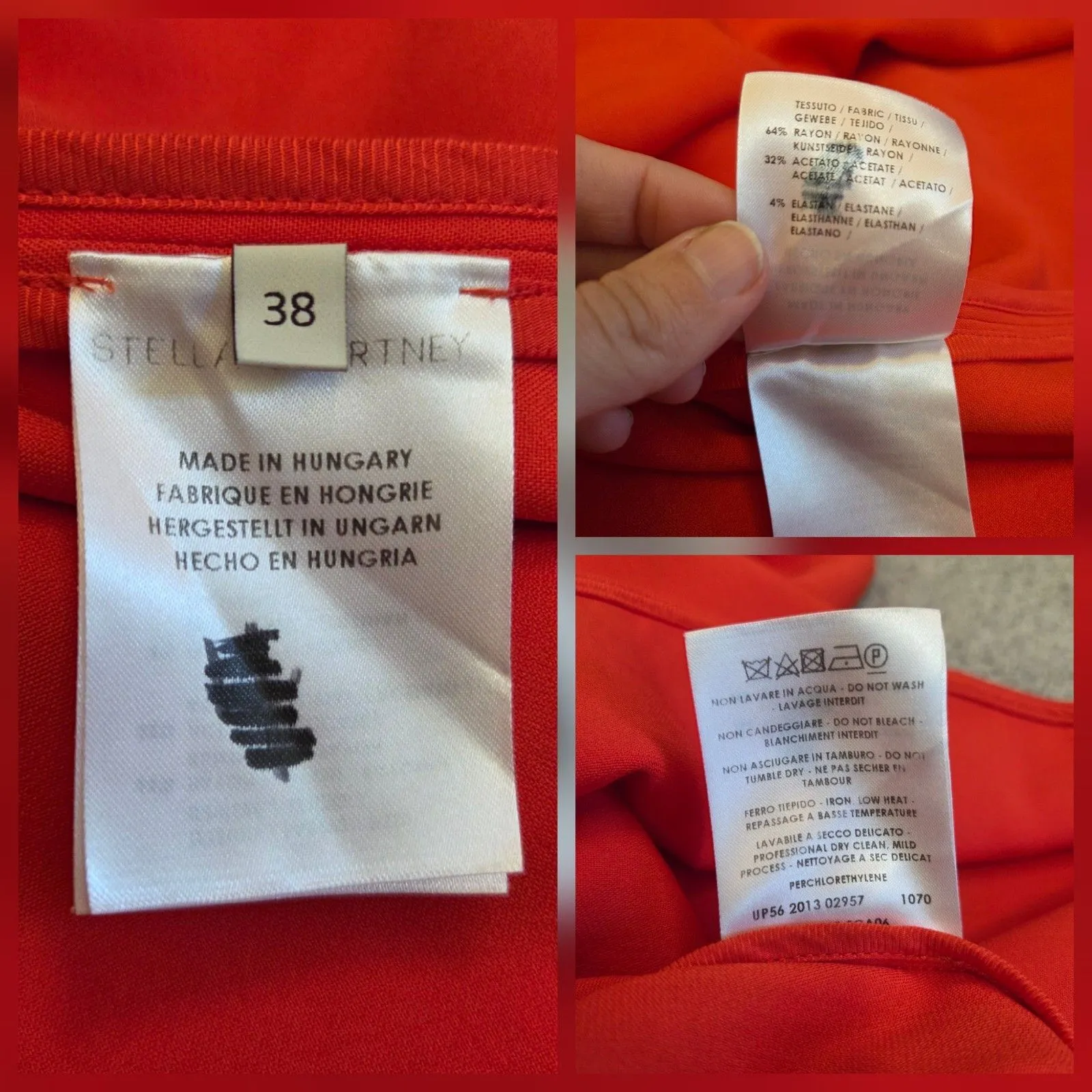 Stella McCartney Size 38 Orange 3/4 Sleeve Silver Half Zipper Blouse Stretch - Image 8