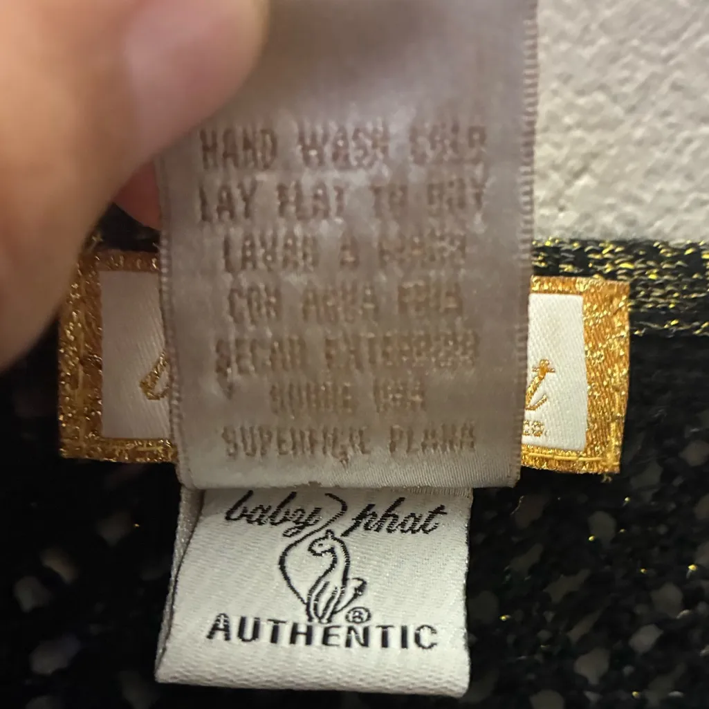 Baby Phat Black Gold Crochet Dolman Sleeve Sweater Top 1X - Image 12