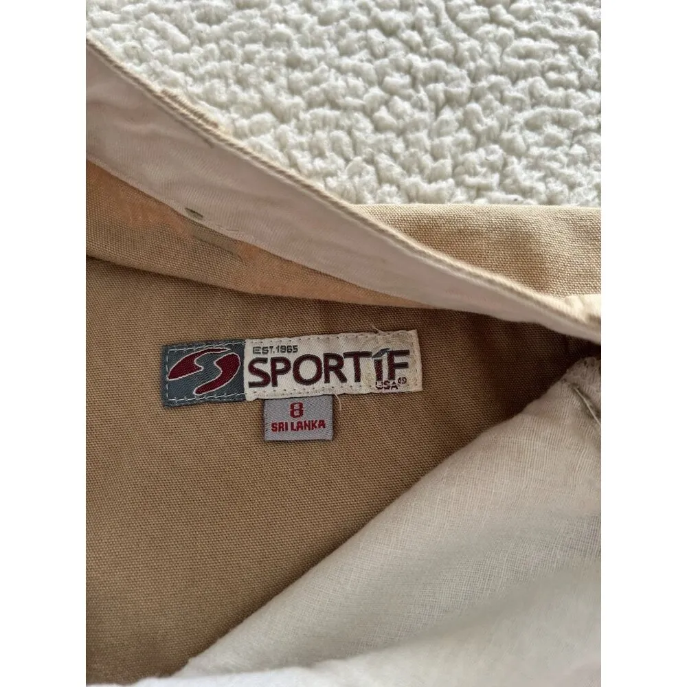 Sportif USA Womens Shorts 100% Organic Cotton Mid Rise Tan/Beige Size 8 Tan - Image 7