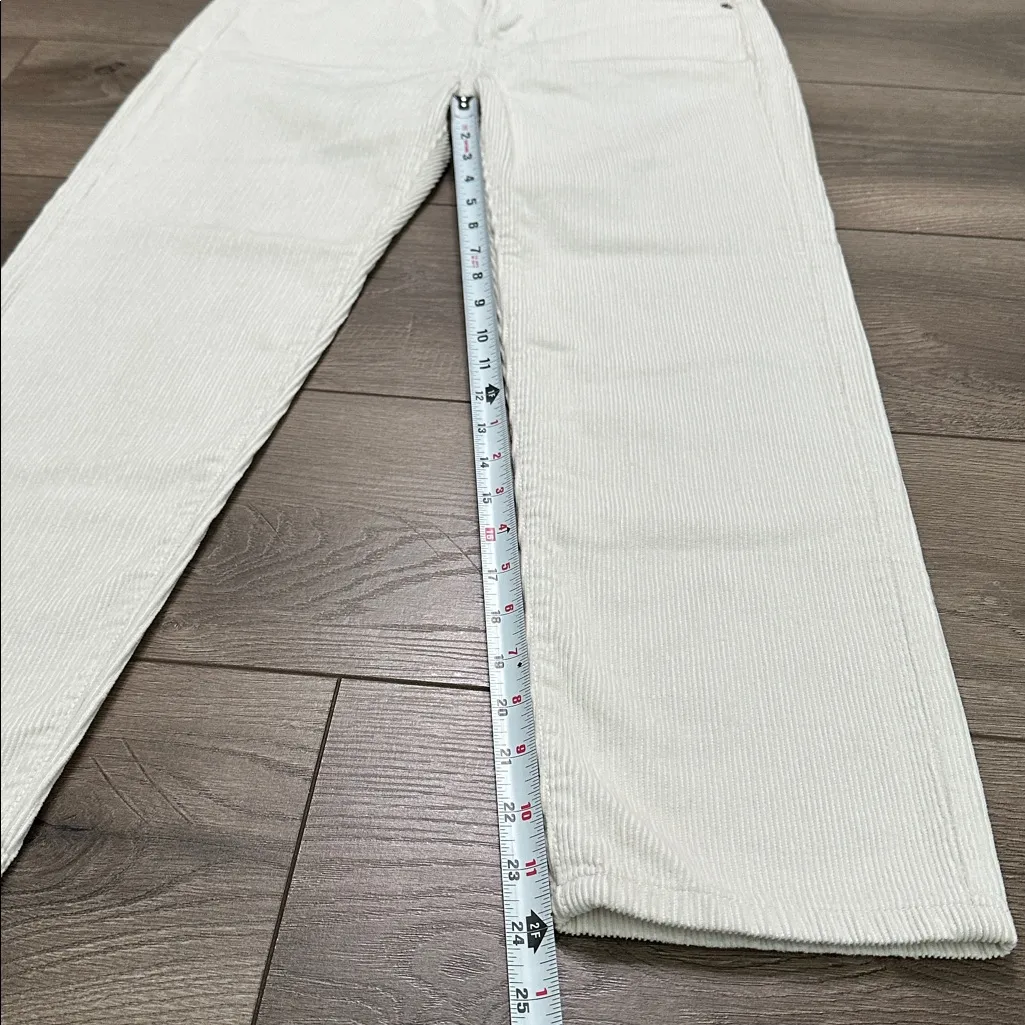 Vince‎ Union Slouch Cropped Corduroy Button Fly Straight Leg Pants Cream Size 0 - Image 10