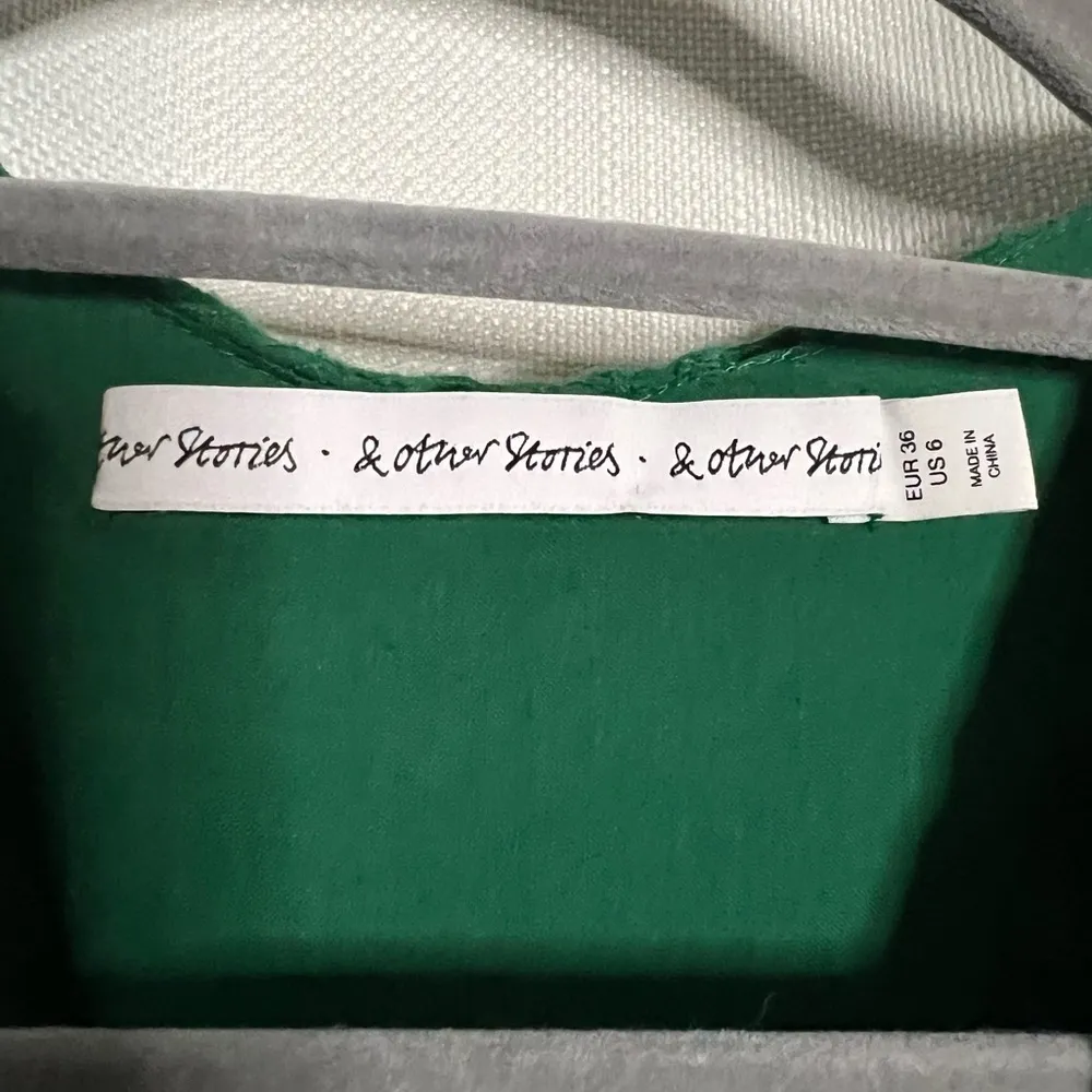 Anthropologie & Other Stories Green Eyelet Short Sleeve Dress 6 - Image 4