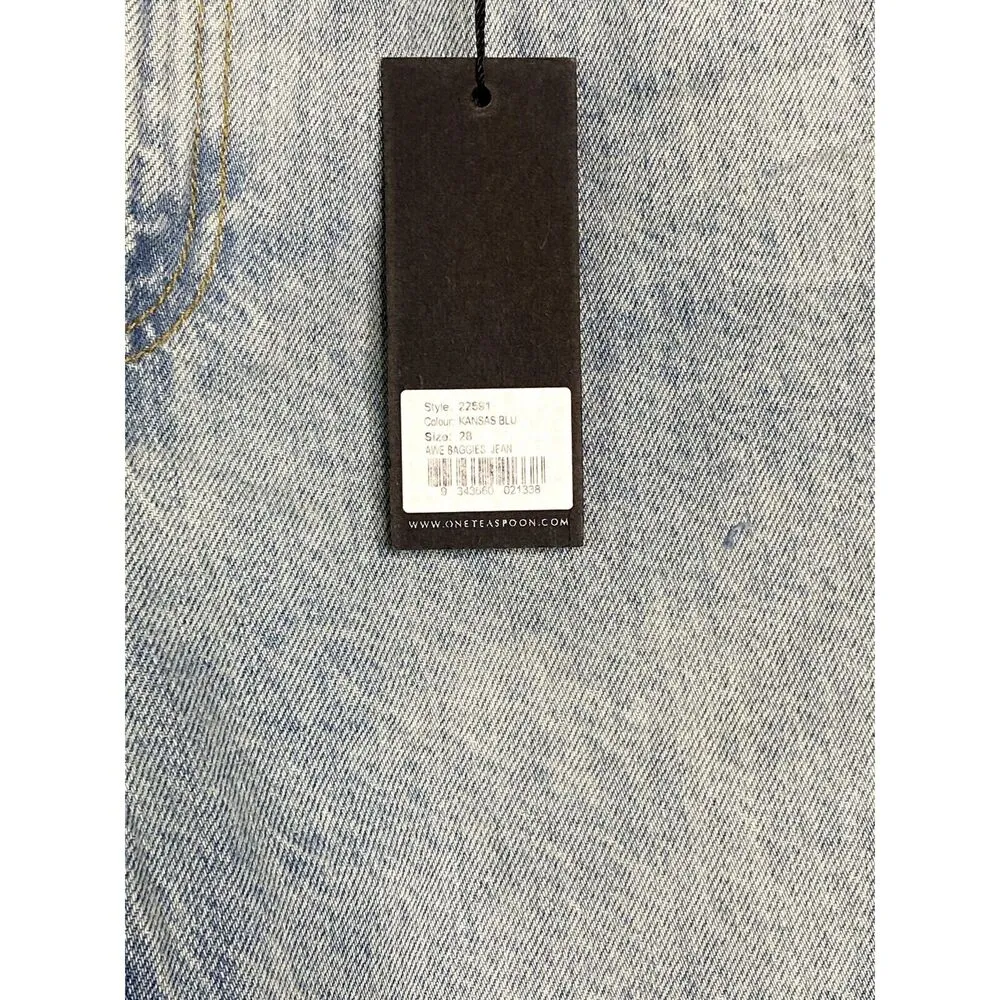 NWT One Teaspoon The Awesome Baggies Distressed Jean 28 Kansas Light Blue #3083 - Image 9