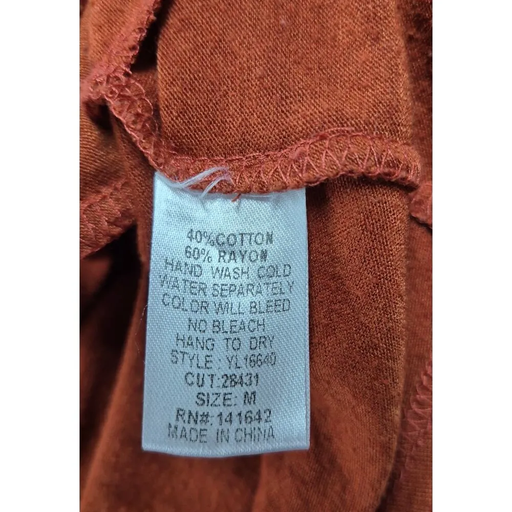 Ya Los Angeles Cotton/Rayon Orange Asymmetrical Sweatshirt Jacket  Sz M - Image 5