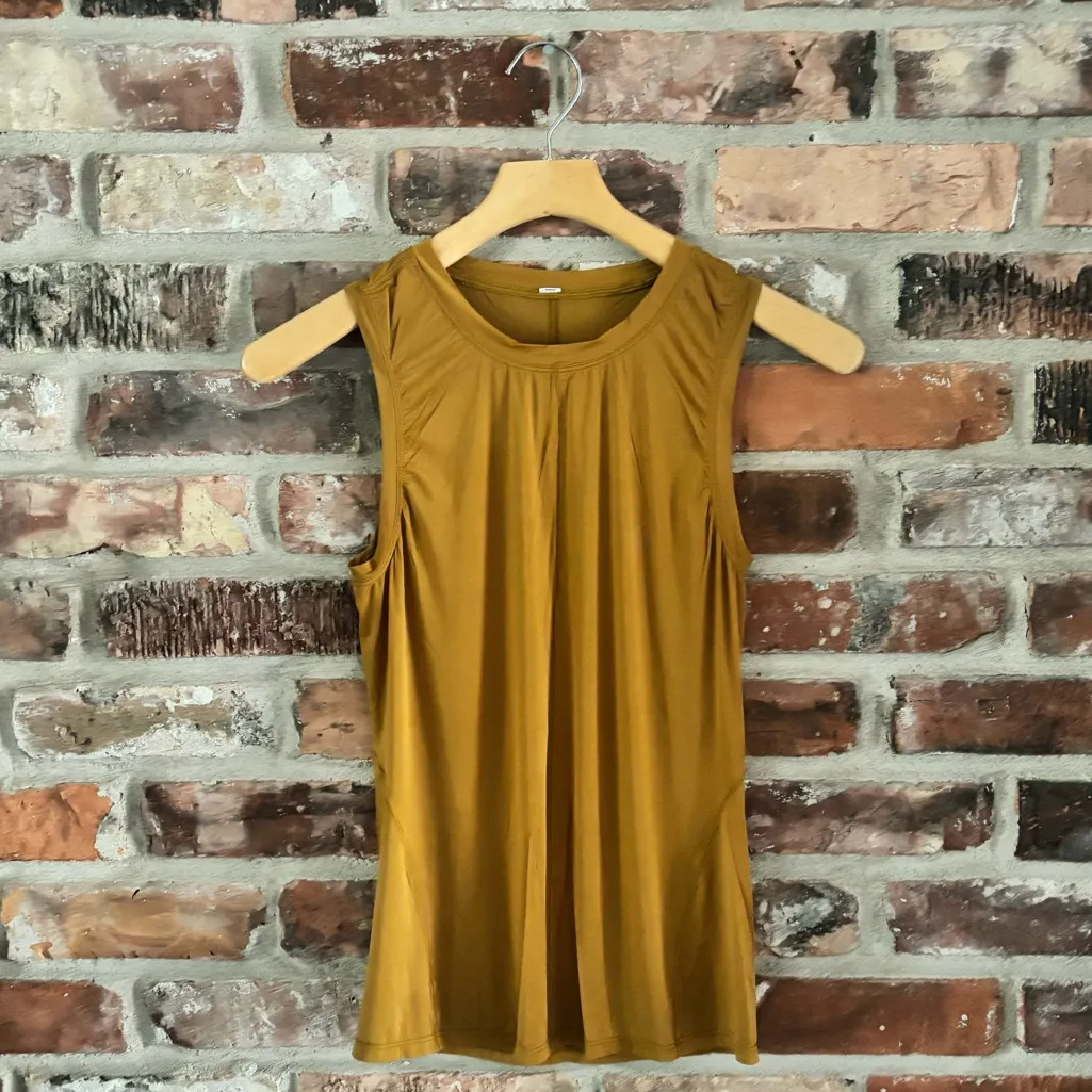 Lululemon Lightweight Jersey Tank Top Shirt in Gold Spice - Image 3