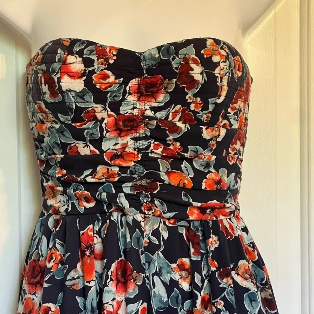 Boho Navy Smocked Jumpsuit by Band of Gypsies Sz Medium Juniors - Image 2