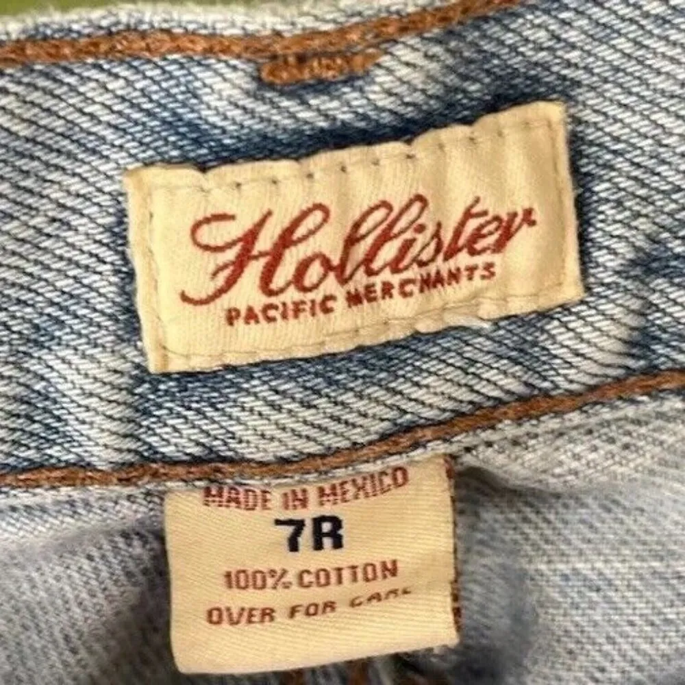 Vintage Hollister Jeans Women's Denim Flared Bell Bootcut Colorful Flower Sz 7 - Image 8