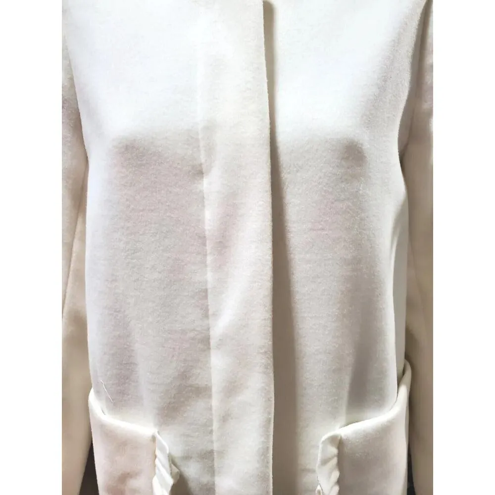 Kaari Blue Women's White Polyester Long Sleeve Buttons Front Casual Coat Size XS - Image 3