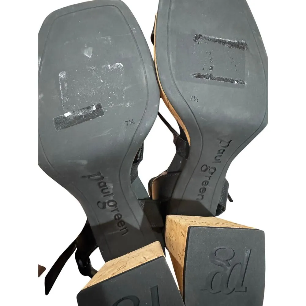 Paul Green Tina Classic Black retro Fisherman heeled sandal  size 7.5UK / US 10 - Image 8