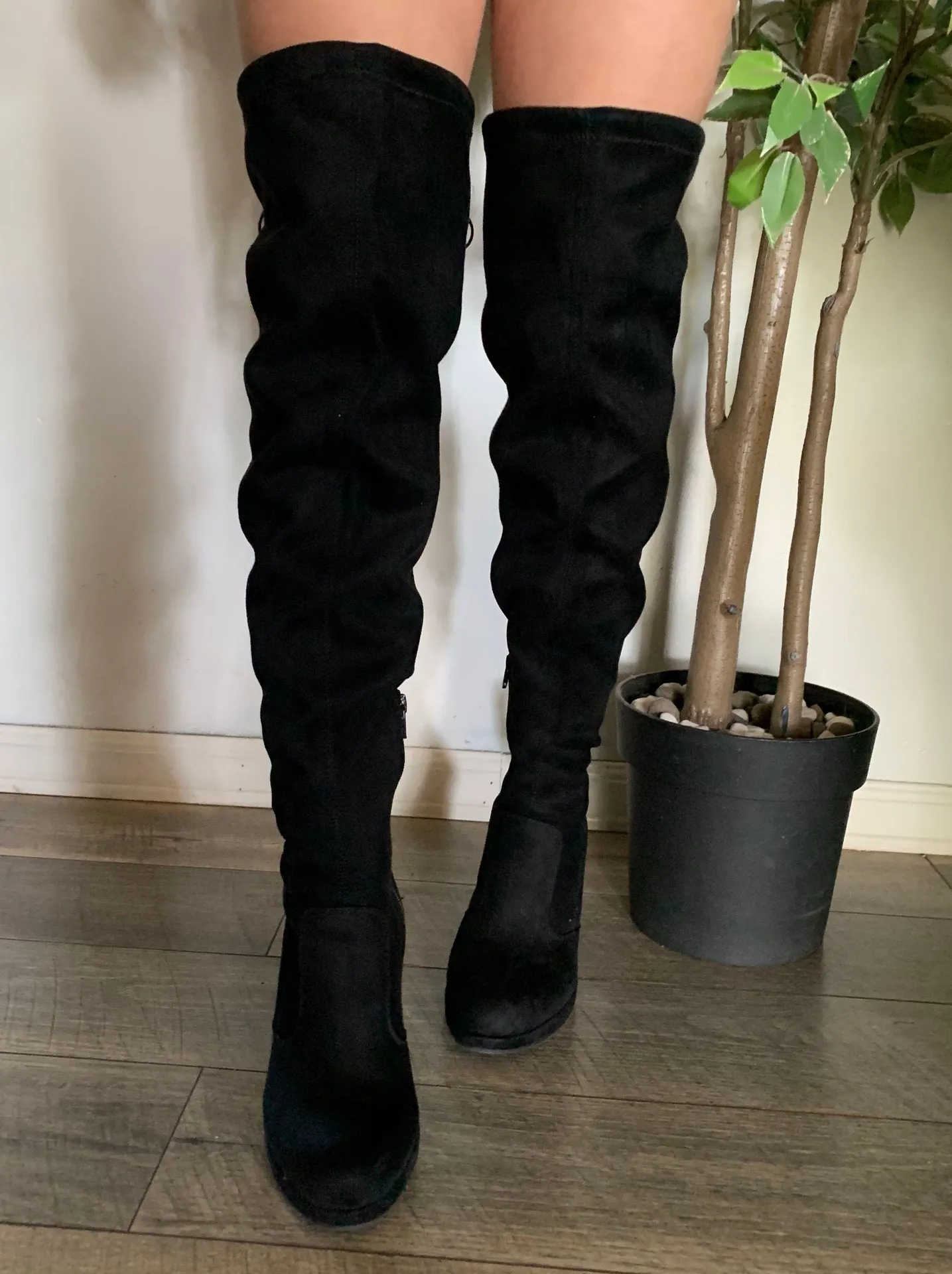 Suede Knee High Boots - Image 2