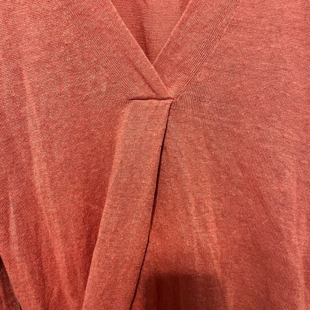 Max studio coral peach linen blouse in small - Image 2
