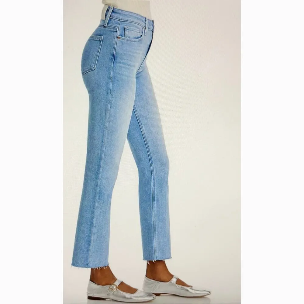 Paige Cindy Raw Hem High Waist Ankle Straight Leg Jeans 32 - Image 4