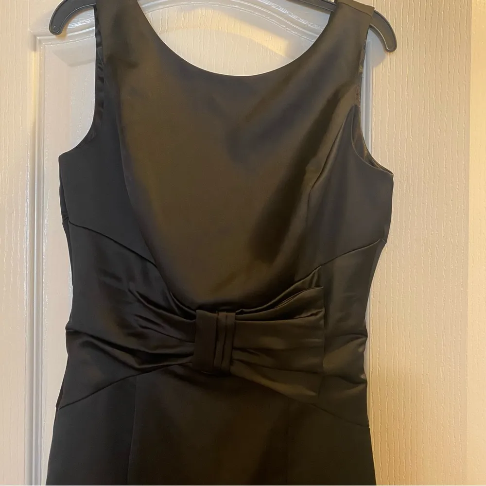 White House Black Market Black Ruched Midi Dress - Image 3