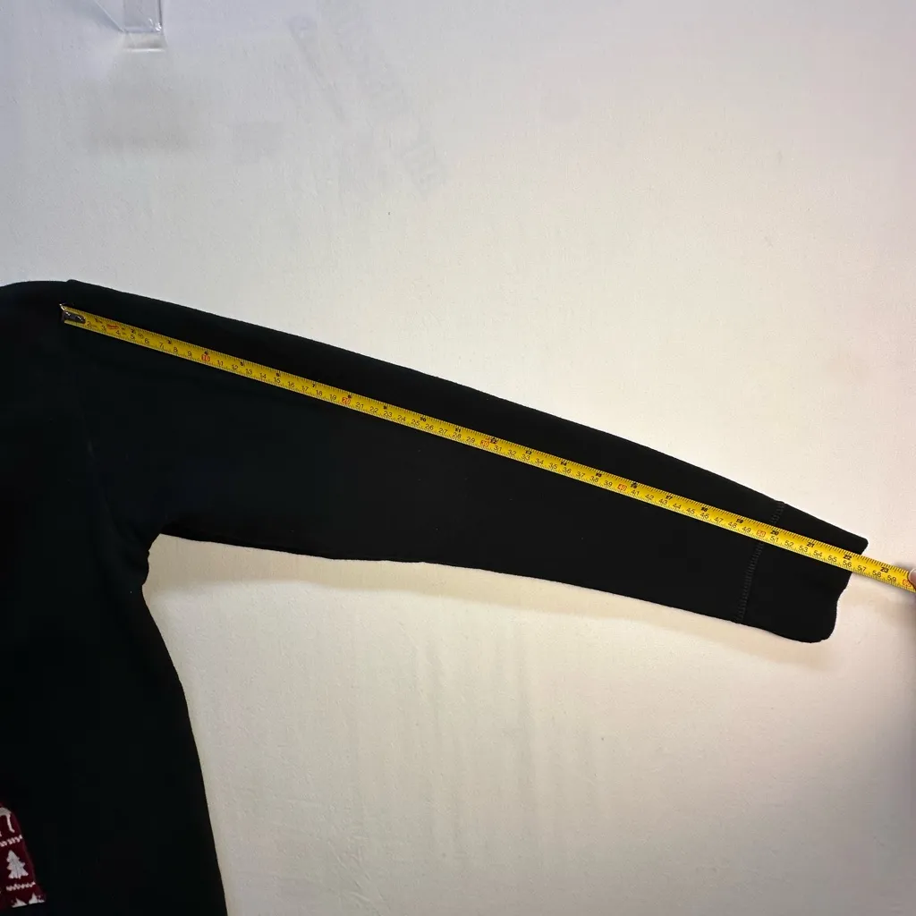 Vintage Merry Xmas Cat Santa Claus Sweatshirt Big Logo Women Small Black - Image 11