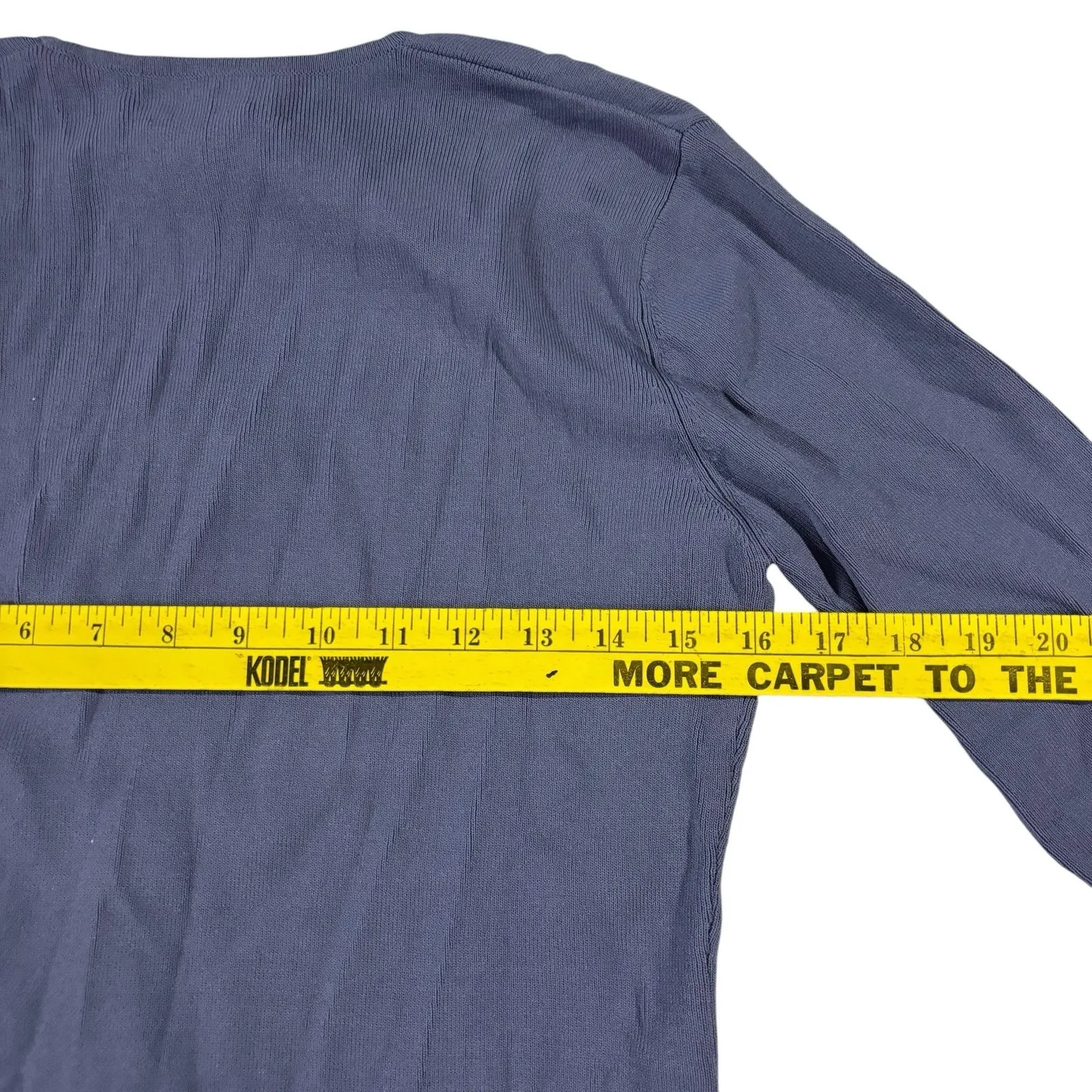 Joseph A Womens Sz Large Blue Knit  Square Neck Sweater 3/4 Sleeve Viscose‎ - Image 7