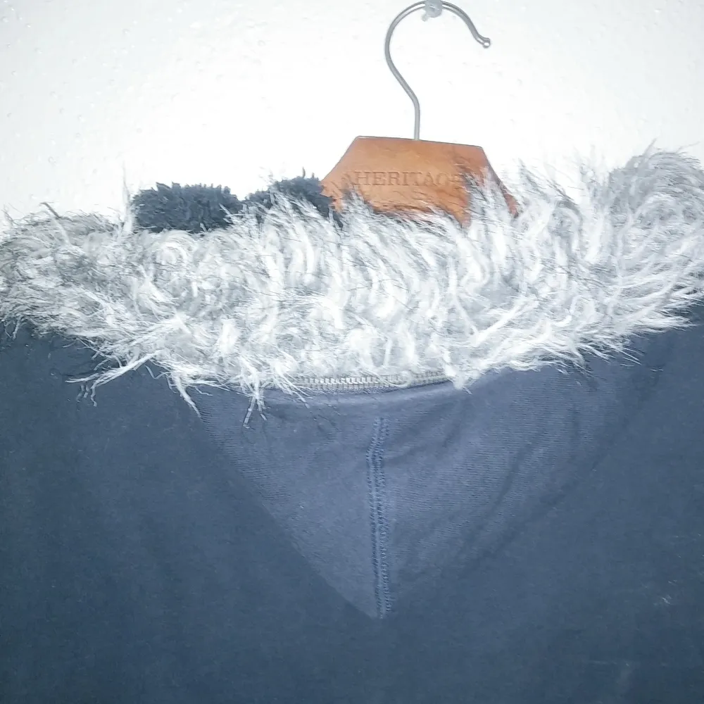 NFL Houston Texans M Fur Trimmed Hoodie Sweatshirt Bomber Zip Front Jacket - Image 3