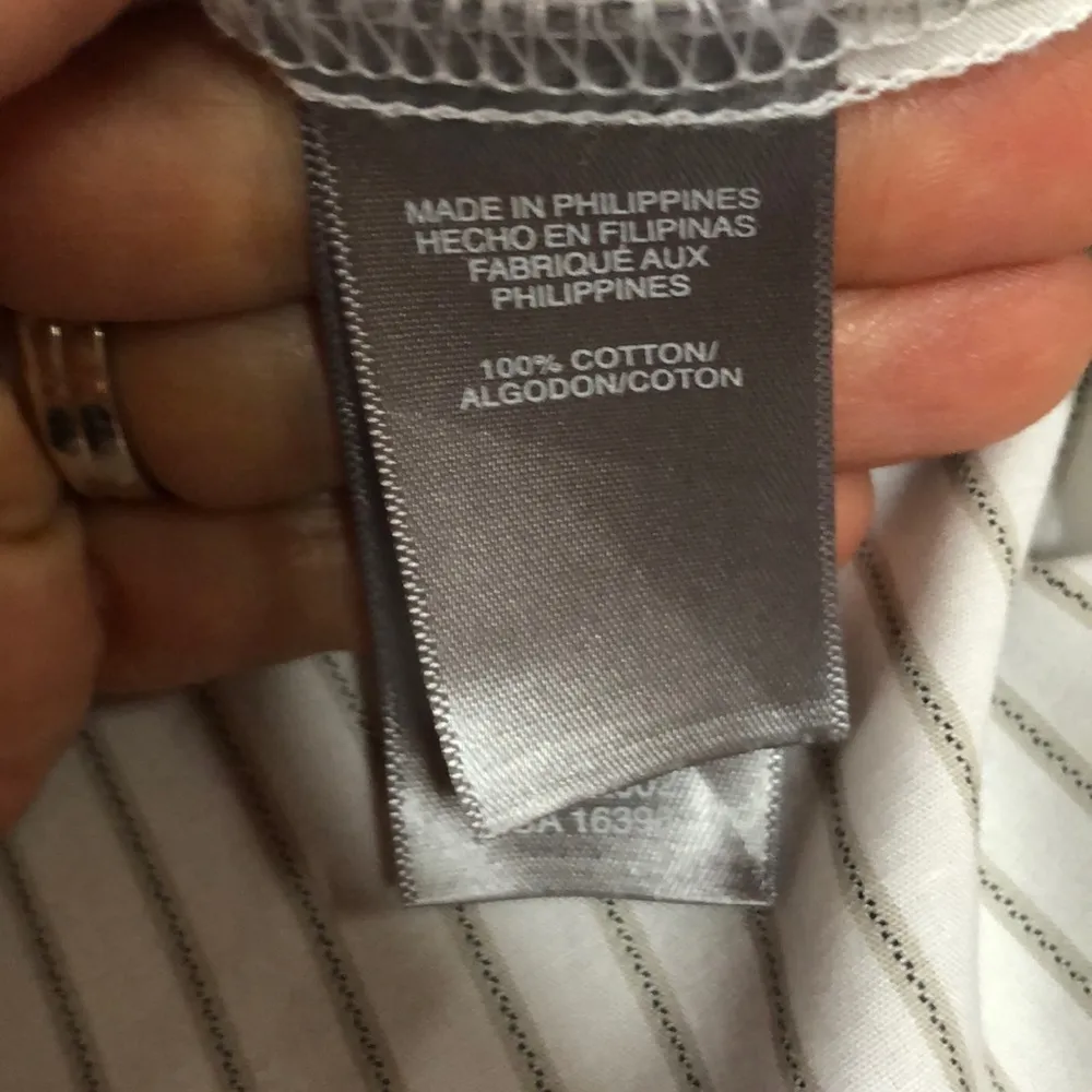 LIZ CLAIBORNE Striped Button Down Shirt Petite M - Image 7