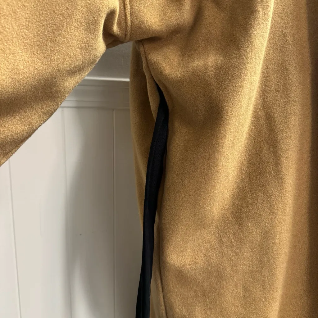 Amour Vert Irene Wool Blend Coat Long Sleeve Belted Camel Tan Small S - Image 11