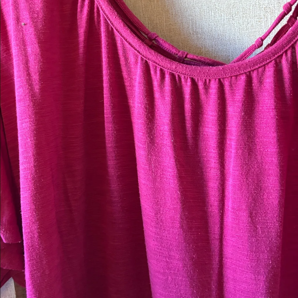 Derek Heart Magenta Short Sleeve Top 2x - Image 3