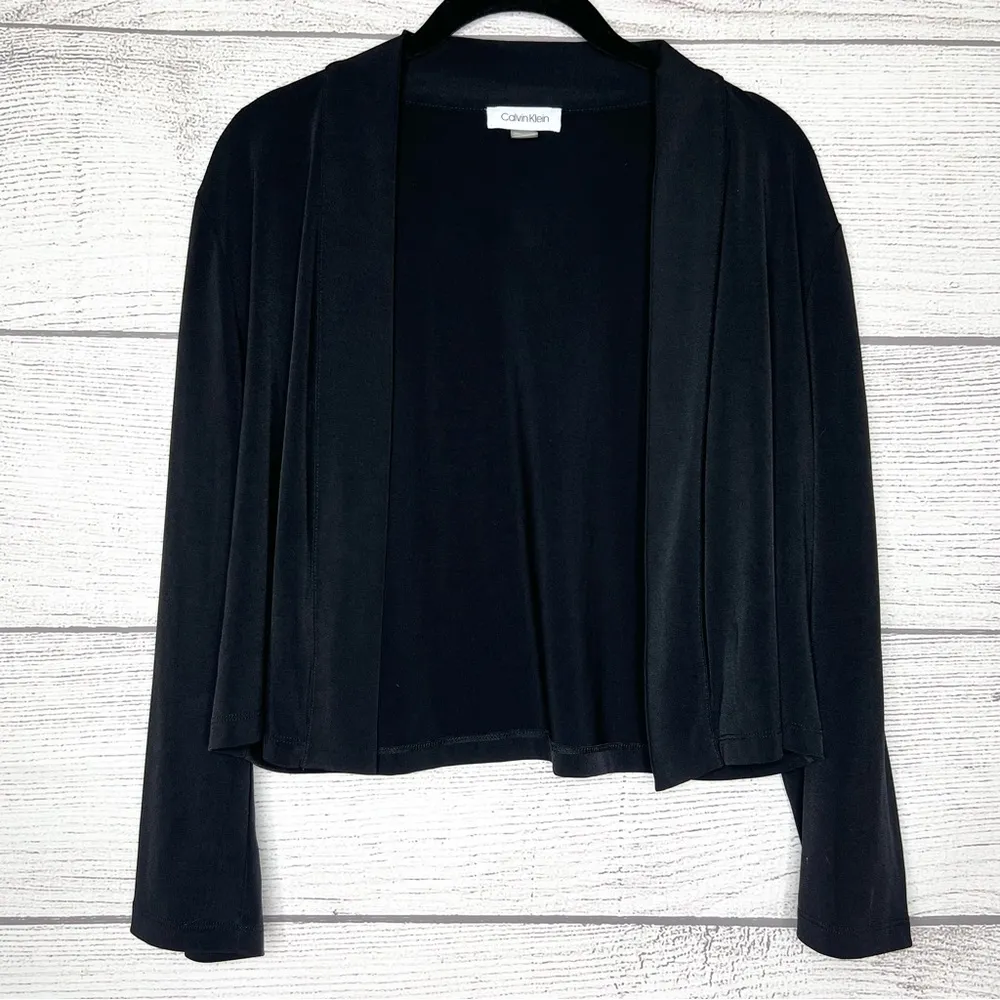 Calvin Klein Black Long Sleeve Open Front Shrug 
Jacket Size XL - Image 3