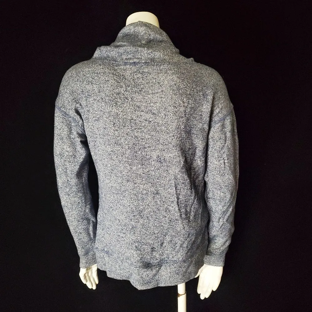 Old Navy Blue Heathered Cowl Neck Sweatshirt (S) - Image 4