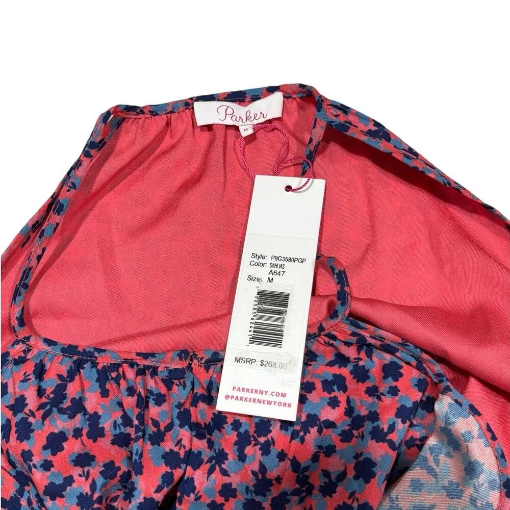 NWT! Parker Dahlias Floral Ruffle Halter Neck Blouse - Size Medium - Image 6