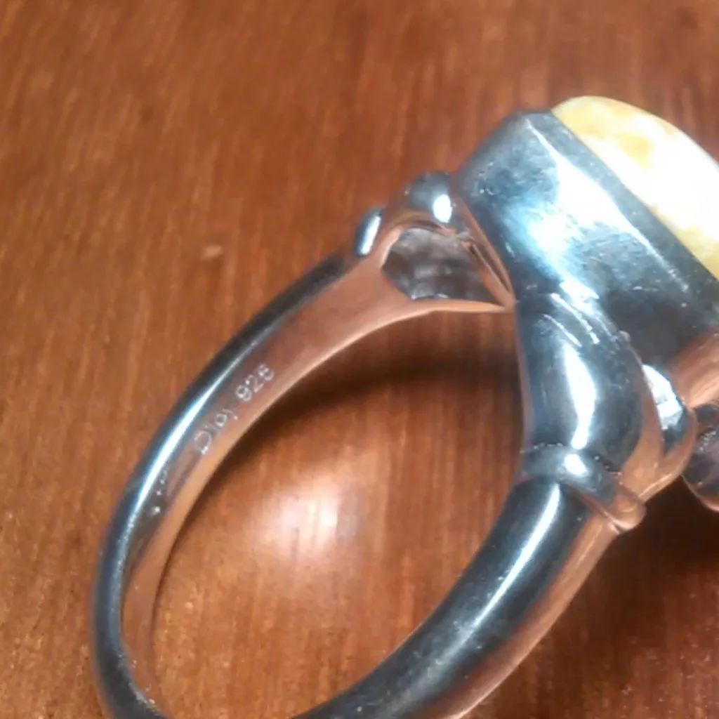 Connemara Marble Claddagh Sterling Silver Ring (Size 6) - Image 6