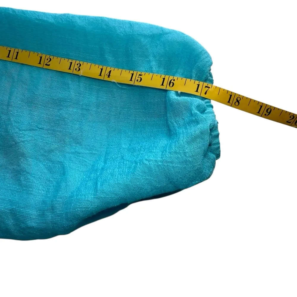 Figueroa & Flower Teal Aqua Blue Floral Embroidered Boho Top Sm Festival Hippie - Image 9