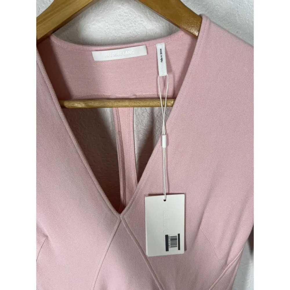 Helmut Lang Light Pink Mini Dress Size Small S Gala Knit Cutout Back - Image 3