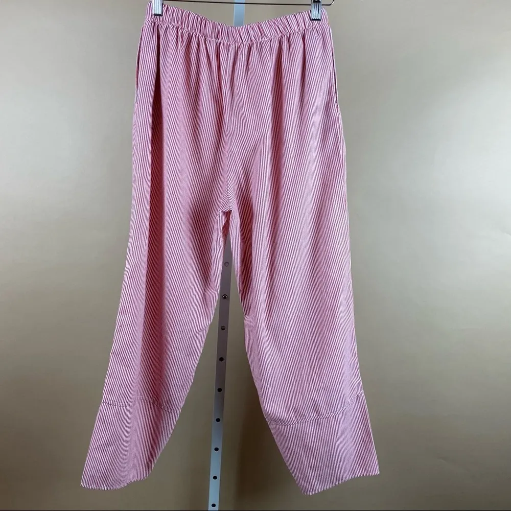 Misslook Medium 90’s Women’s Striped Red & White Pants Island Vacation Tapered - Image 3