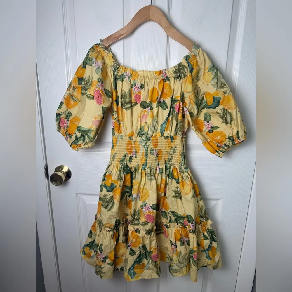 Cara Cara Sally Banana Cotton Poplin Mini Dress S Yellow - Image 7