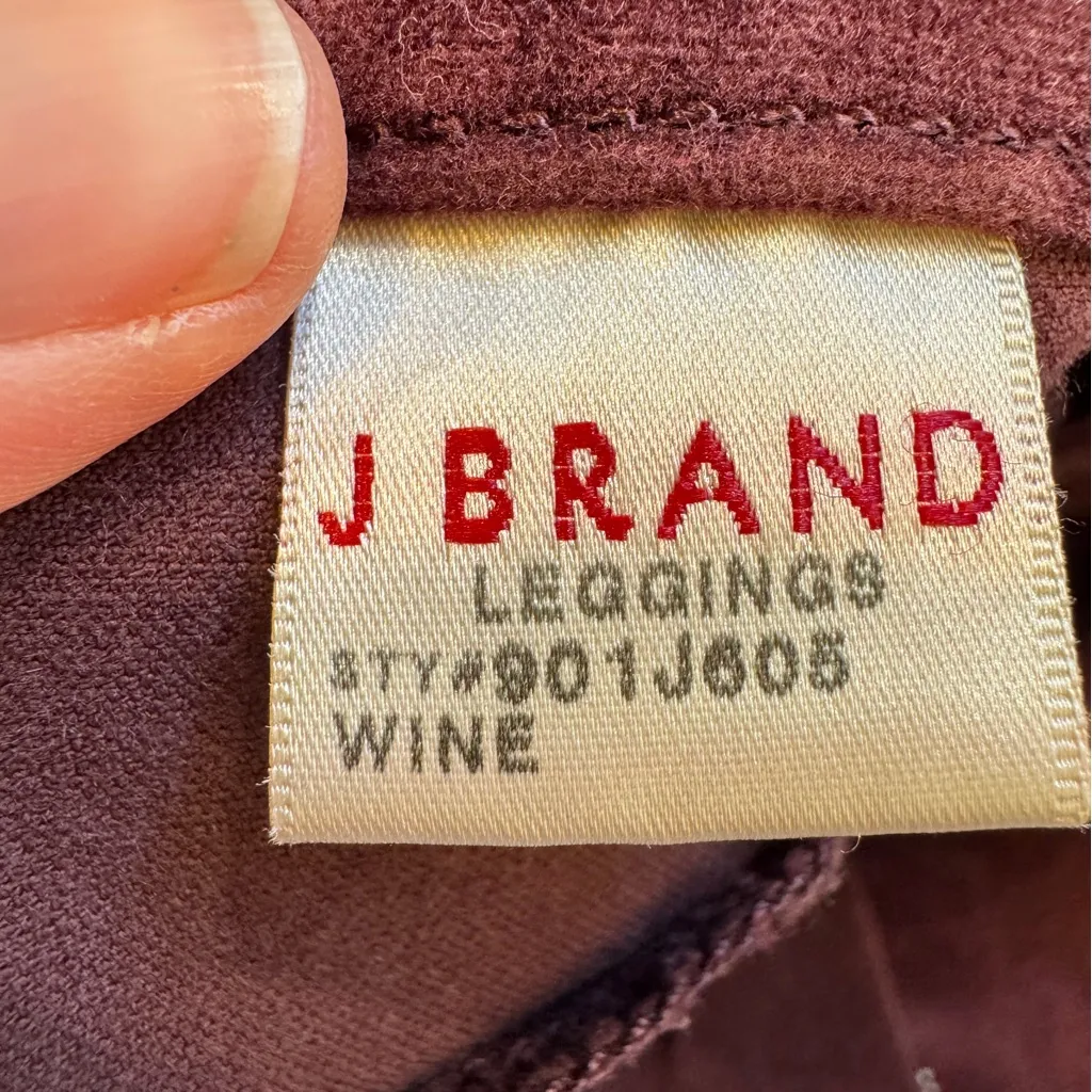 J Brand Wine Burgundy Velvet Skinny Pants Womens 24 Fall Preppy Classic Jeggings - Image 6