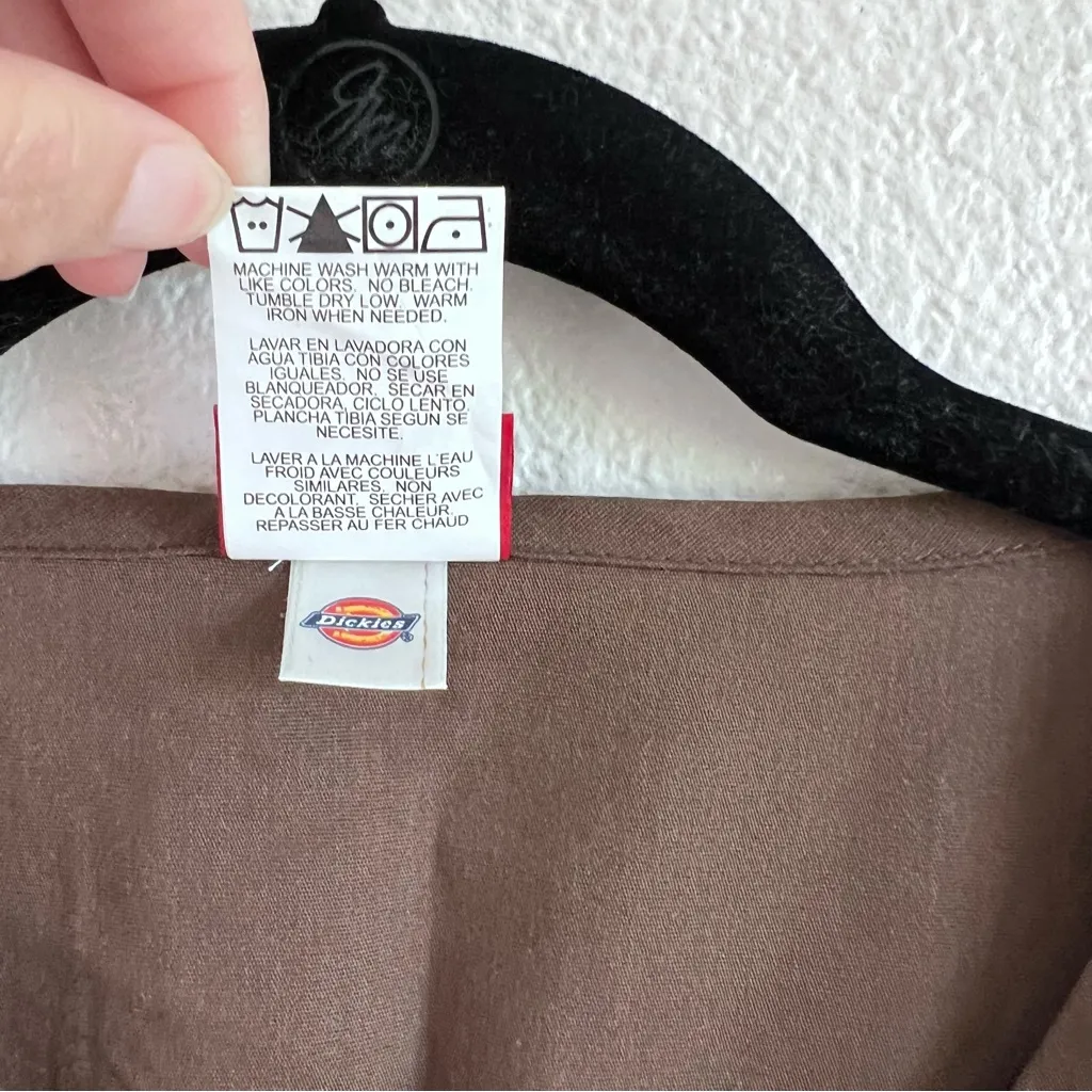 Dickies Women’s Medical Short Sleeve Scrub Top Brown - Image 4