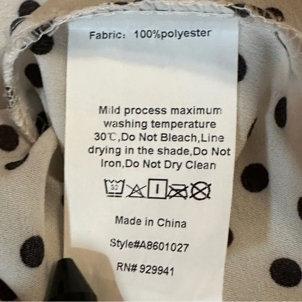 Sonja Betro Polka Dot Long Sleeve Shirt Sz M Black Size M - Image 6